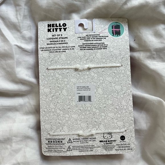 Hello Kitty Set of 2 pink polka dot luggage straps NWT - Picture 2 of 2